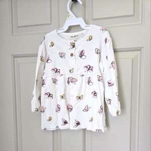 3/$20 Rabbit & Bear White Floral Long Sleeve Dress Size 2t